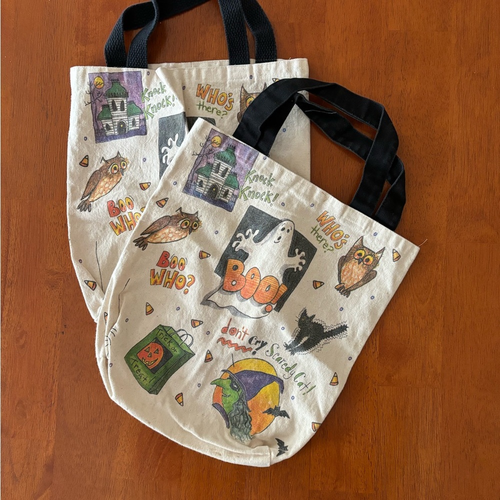 Vintage cotton trick or treat bags (2)